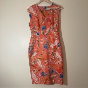 Calvin Klein orange floral dress